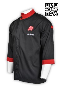 KI078 professional chef uniform tailor made 3/4 sleeved 7' sleeves online order purchase online uniform hk hong kong